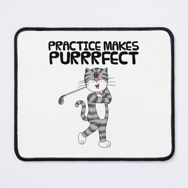 Item preview, Cat Playing Golf (Driver), Practice Makes Purrrfect, Golfer Funny designed and sold by doodlerob.
