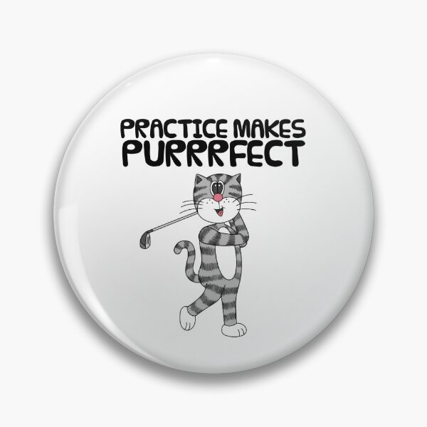 Item preview, Cat Playing Golf (Driver), Practice Makes Purrrfect, Golfer Funny designed and sold by doodlerob.
