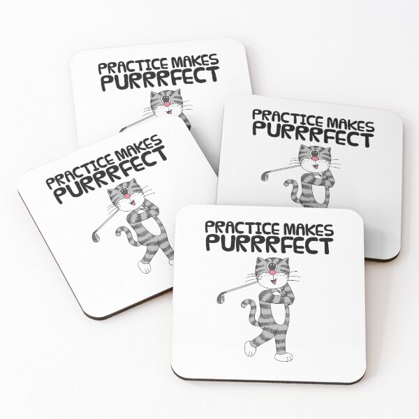Item preview, Cat Playing Golf (Driver), Practice Makes Purrrfect, Golfer Funny designed and sold by doodlerob.
