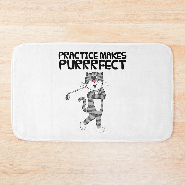 Item preview, Cat Playing Golf (Driver), Practice Makes Purrrfect, Golfer Funny designed and sold by doodlerob.