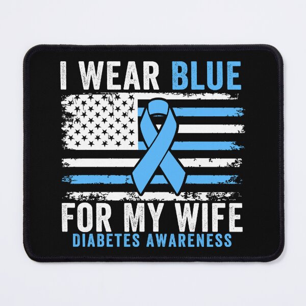 Item preview, I Wear Blue For My Wife Diabetes Awareness Blue Ribbon Spouse Support designed and sold by 76Valeria.