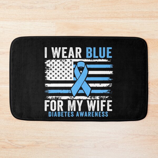 Item preview, I Wear Blue For My Wife Diabetes Awareness Blue Ribbon Spouse Support designed and sold by 76Valeria.