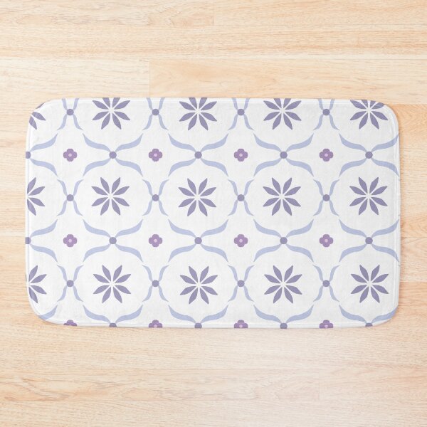 Item preview, Vintage Purple Floral Tile Mosaic Pattern designed and sold by SbRandomLab.