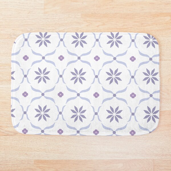 Item preview, Vintage Purple Floral Tile Mosaic Pattern designed and sold by SbRandomLab.