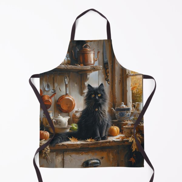 Item preview, Black Cat in the Golden Autumn Kitchen designed and sold by Erika Kaisersot.
