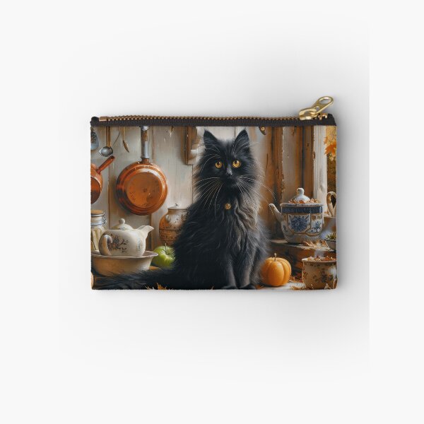 Item preview, Black Cat in the Golden Autumn Kitchen designed and sold by Erika Kaisersot.