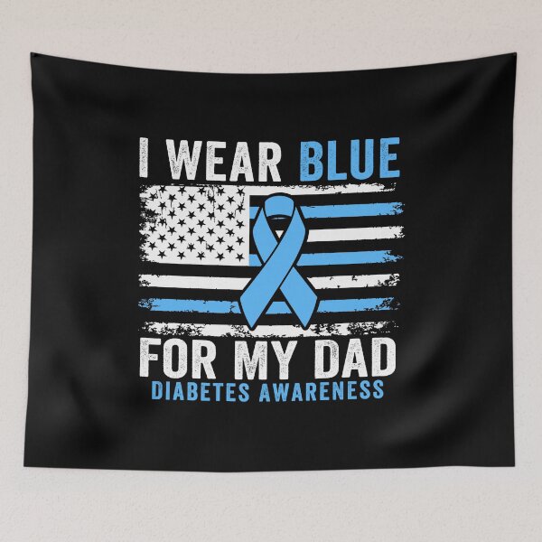 Item preview, I Wear Blue For My Dad Diabetes Awareness Blue Ribbon Family Support designed and sold by 76Valeria.