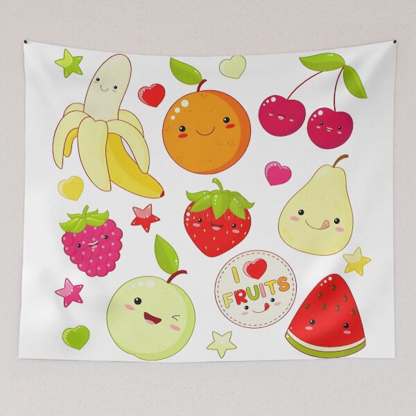 Item preview, Adorable Cartoon Fruits Clipart Collection designed and sold by ralietamartani.
