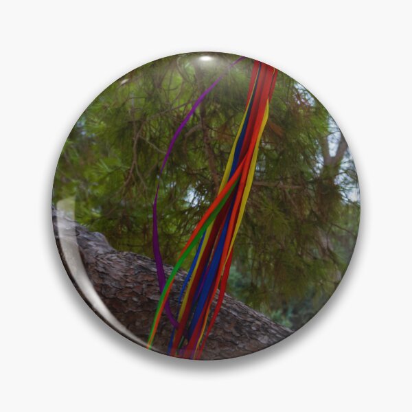 Item preview, Colorful Ribbons Hanging on Tree Branch in Serene Woodland Setting designed and sold by Nmallia.