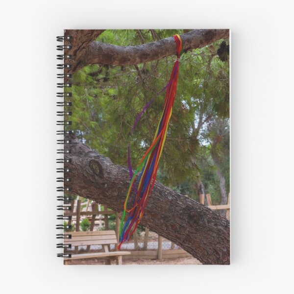 Item preview, Colorful Ribbons Hanging on Tree Branch in Serene Woodland Setting designed and sold by Nmallia.