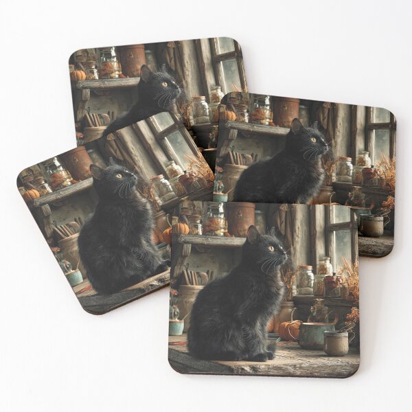 Item preview, Quiet Autumn Morning with a Black Cat designed and sold by Erika Kaisersot.