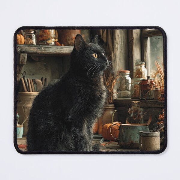 Item preview, Quiet Autumn Morning with a Black Cat designed and sold by Erika Kaisersot.