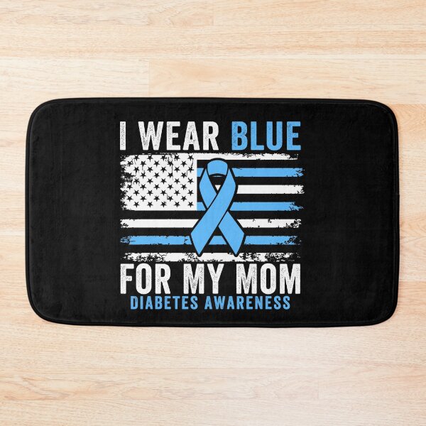 Item preview, I Wear Blue For My Mom Diabetes Awareness Blue Ribbon Family Support designed and sold by 76Valeria.