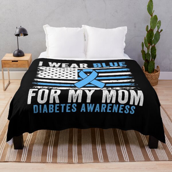 Item preview, I Wear Blue For My Mom Diabetes Awareness Blue Ribbon Family Support designed and sold by 76Valeria.
