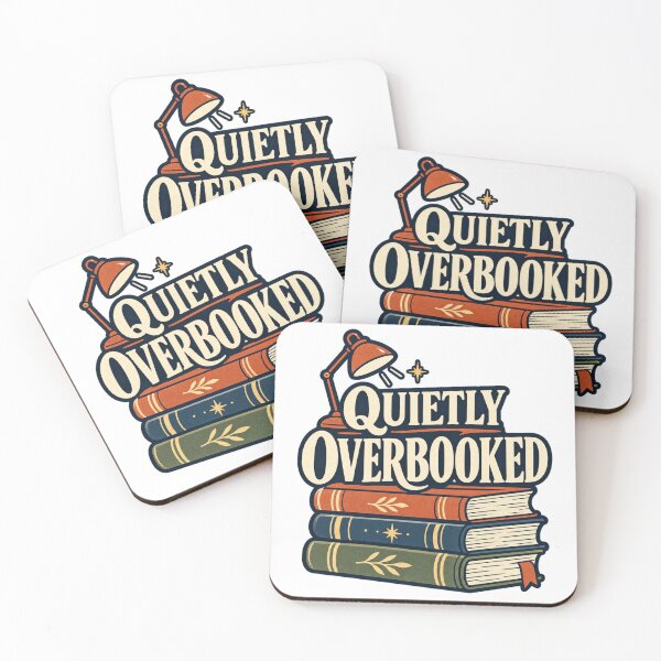 Item preview, Quietly Overbooked – Minimalist Book Lover Humor designed and sold by Golden Era Studio.