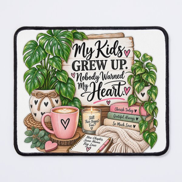 Item preview, My Kids Grew Up, Nobody Warned My Heart – Empty Nest Mom Saying designed and sold by CottageGardenCo.