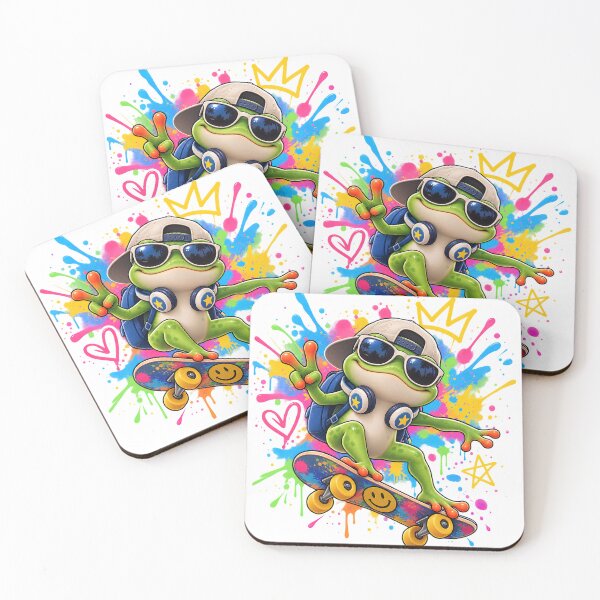 Item preview, Cool Skateboarding Frog Street Art  designed and sold by SurrealSproutz.