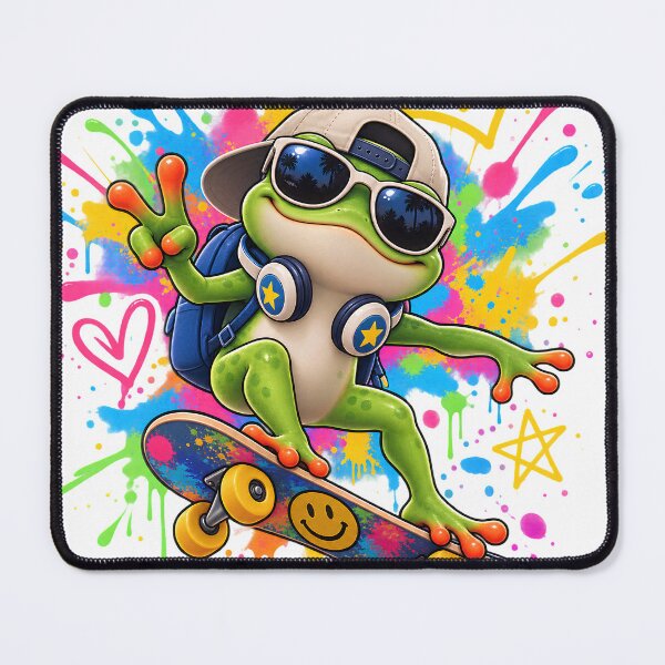 Item preview, Cool Skateboarding Frog Street Art designed and sold by SurrealSproutz.