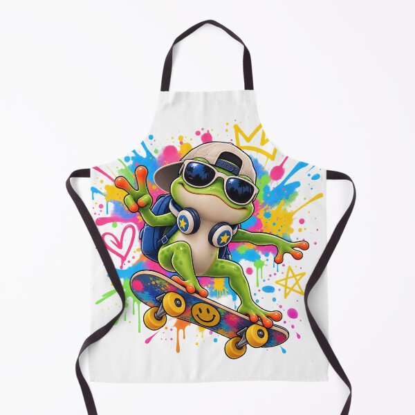 Item preview, Cool Skateboarding Frog Street Art designed and sold by SurrealSproutz.