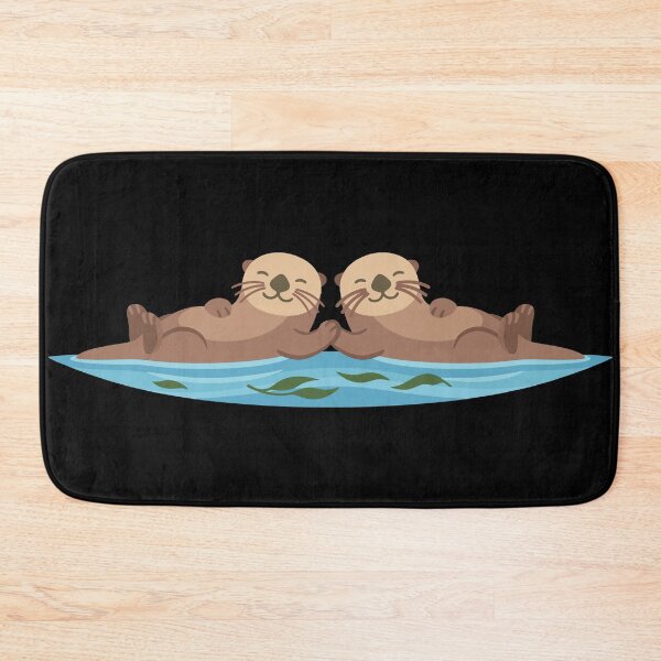 Item preview, Cute Sea Otters Holding Hands Kawaii Vector Badge designed and sold by ZUMERI.