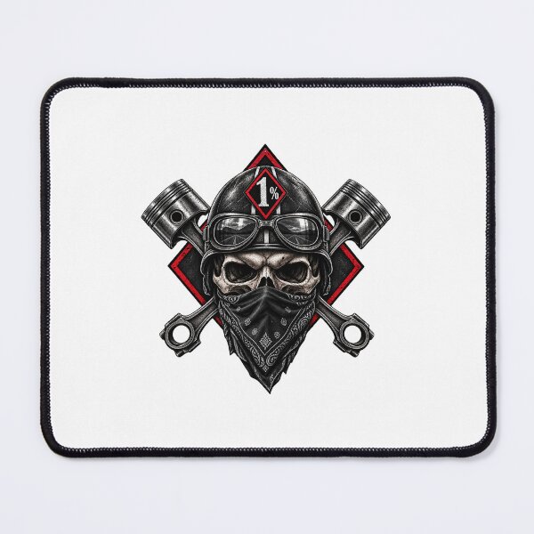 Item preview, Biker Skull Piston 1% – Motorcycle Road Warrior designed and sold by Bearded-Viking.