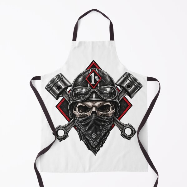 Item preview, Biker Skull Piston 1% – Motorcycle Road Warrior designed and sold by Bearded-Viking.