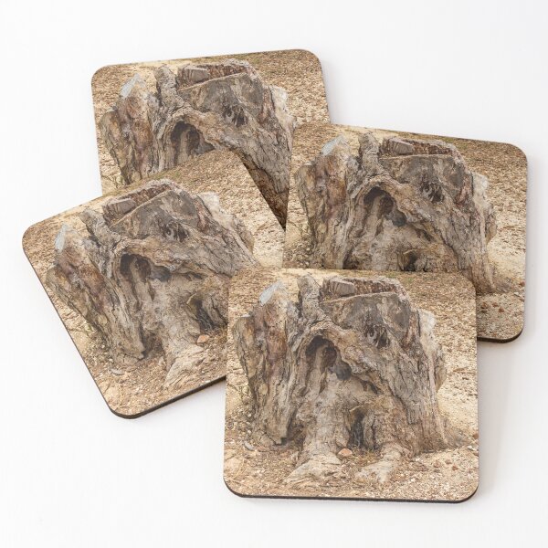 Item preview, Aged Tree Stump in a Dry Arid Landscape Reflecting Nature's Resilience designed and sold by Nmallia.