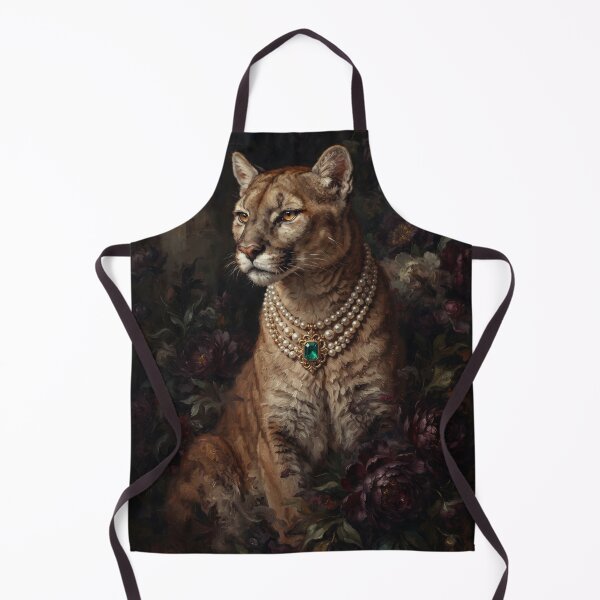 Item preview, Royal Cougar Emerald Pearl Necklace designed and sold by The Real Beast Art.