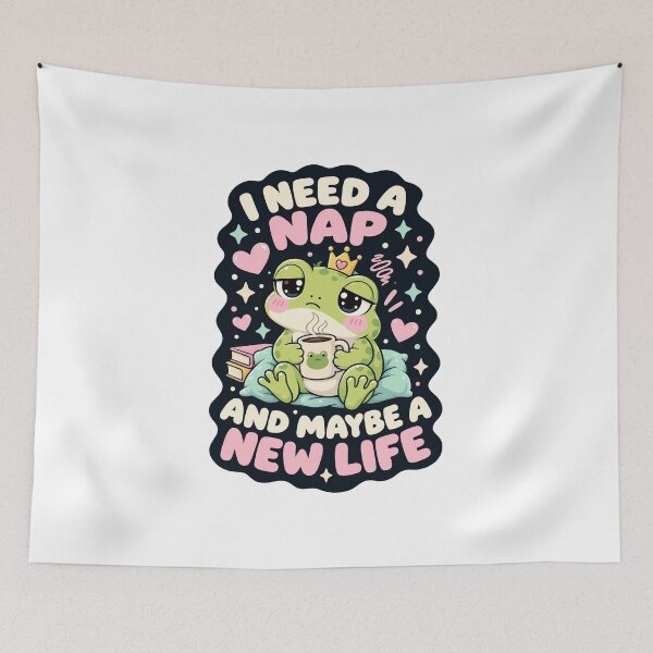 Item preview, I need a nap and maybe a new life frog humor designed and sold by HandicraftArt.