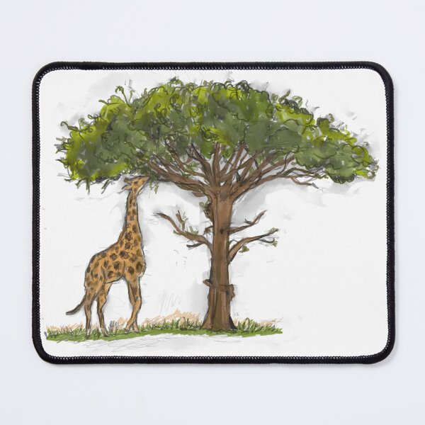 Item preview, Giraffe Eating Acacia Tree Leaves Savanna Wildlife Illustration designed and sold by hopenoli_art.