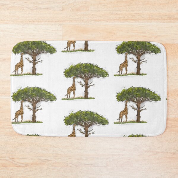 Item preview, Giraffe Eating Acacia Tree Leaves Savanna Wildlife Illustration designed and sold by hopenoli_art.