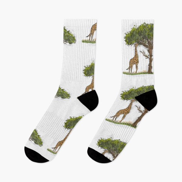 Item preview, Giraffe Eating Acacia Tree Leaves Savanna Wildlife Illustration designed and sold by hopenoli_art.