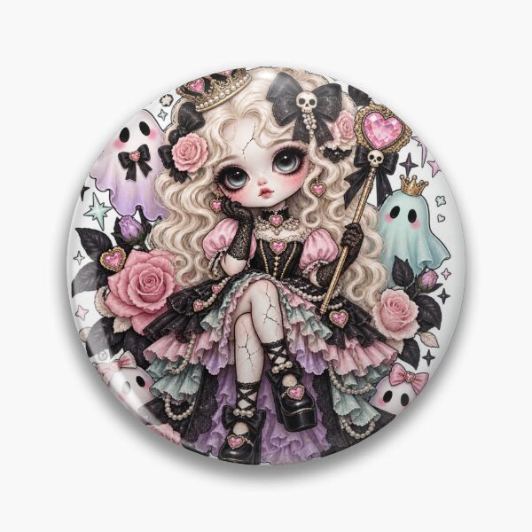 Item preview, Spooky Sweetheart Porcelain Queen | Pastel Gothic Royalty designed and sold by DmaarGroup.