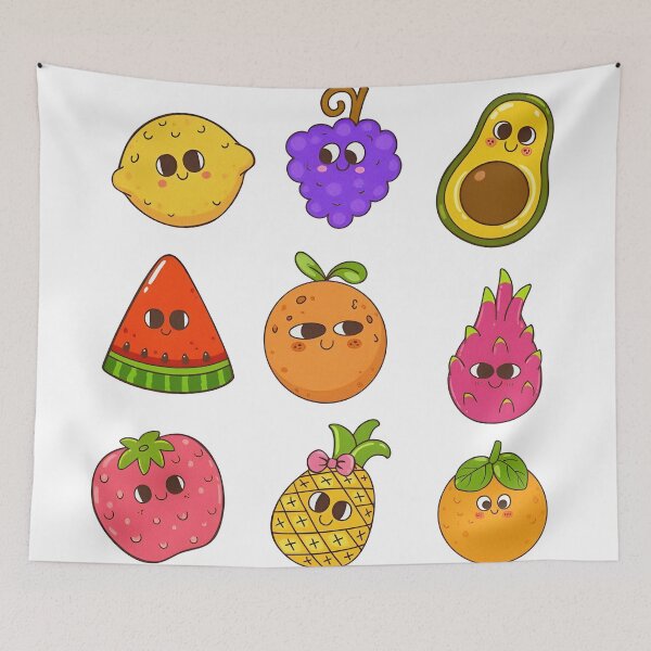 Item preview, Vibrant Cartoon Fruit Clipart Collection with Playful Faces designed and sold by ralietamartani.