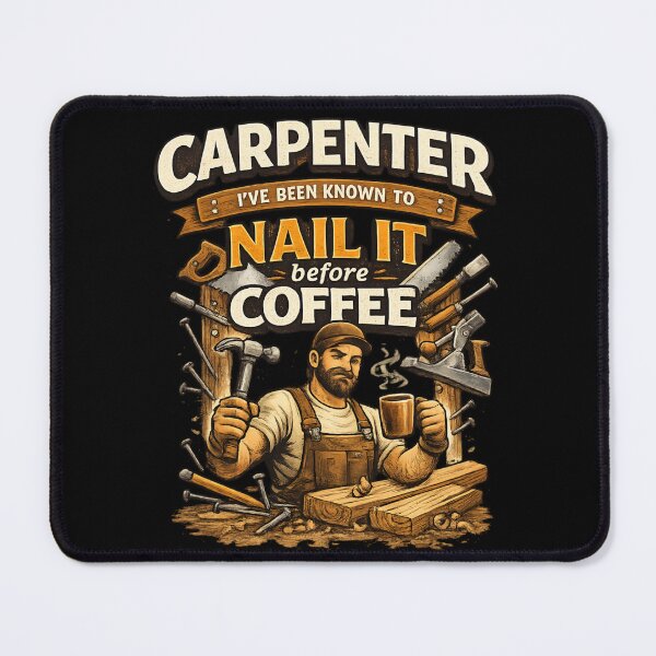 Item preview, Carpenter Nail It Before Coffee - Funny Woodworker designed and sold by SidTastic .