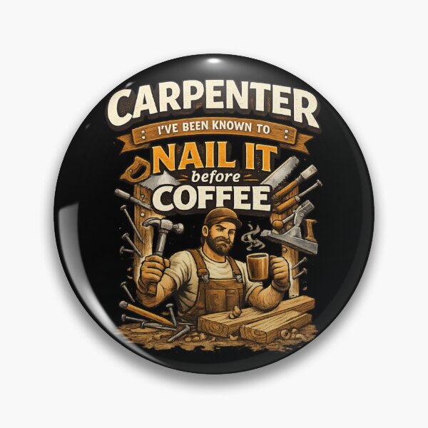 Item preview, Carpenter Nail It Before Coffee - Funny Woodworker designed and sold by SidTastic .