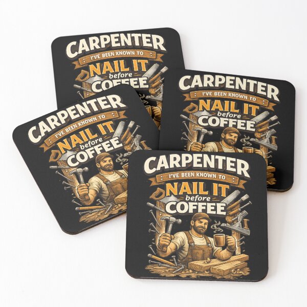 Item preview, Carpenter Nail It Before Coffee - Funny Woodworker designed and sold by SidTastic .