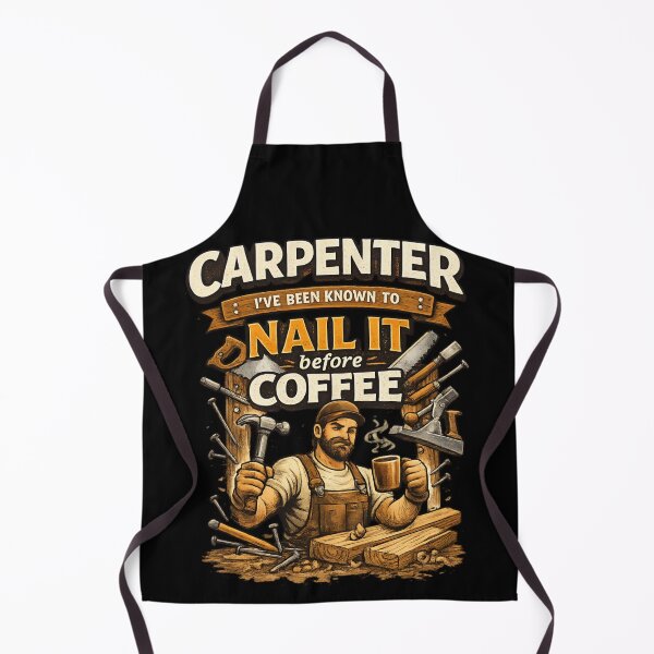 Item preview, Carpenter Nail It Before Coffee - Funny Woodworker designed and sold by SidTastic .