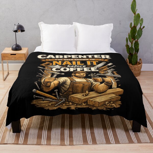 Item preview, Carpenter Nail It Before Coffee - Funny Woodworker designed and sold by SidTastic .