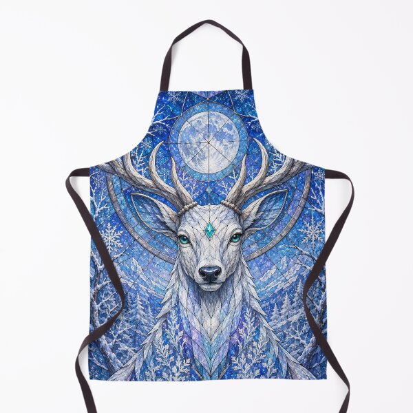 Item preview, The Guardian of Winter – Moon Stag in Stained Glass designed and sold by Pixel Otaku Gallery.
