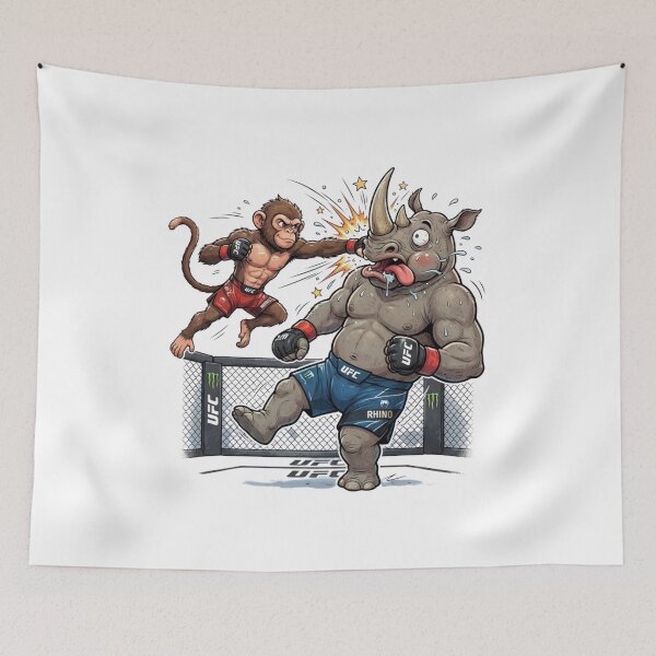 Item preview, Funny Monkey Boxing Rhino MMA Fight Graphic designed and sold by annaarthk.