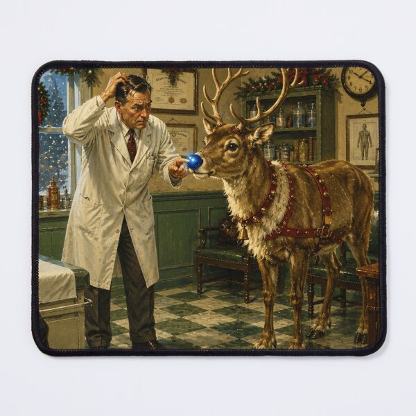 Item preview, Rudolph’s Blue Nose Doctor Visit – Funny Christmas Art designed and sold by GSizzle1.