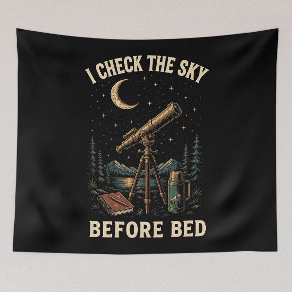 Item preview, I Check The Sky Before Bed Vintage Stargazing designed and sold by Gustavo Navarro.