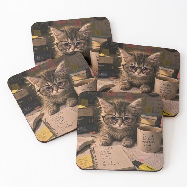 Item preview, Funny Procatstinating College Cat - Cute Student Kitten Art designed and sold by SALVO180674.