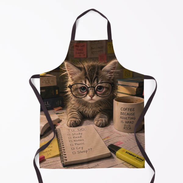 Item preview, Funny Procatstinating College Cat - Cute Student Kitten Art designed and sold by SALVO180674.