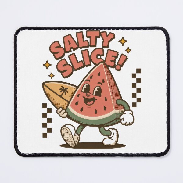 Item preview, Retro Surfing Watermelon Salty Slice Cartoon Character designed and sold by RiderSpoon.