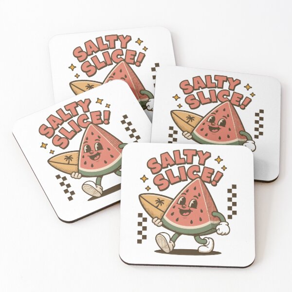 Item preview, Retro Surfing Watermelon Salty Slice Cartoon Character designed and sold by RiderSpoon.