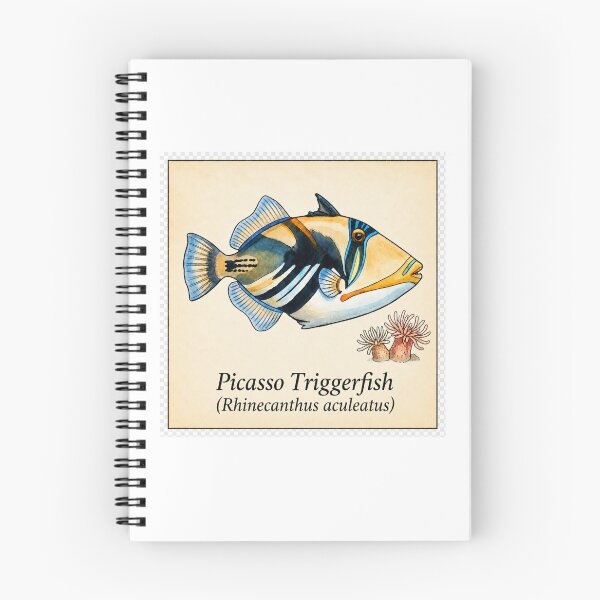 Item preview, Picasso Triggerfish Watercolor Reef Fish Illustration designed and sold by KenworksDigital.