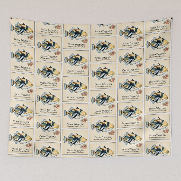 Item preview, Picasso Triggerfish Watercolor Reef Fish Illustration designed and sold by KenworksDigital.