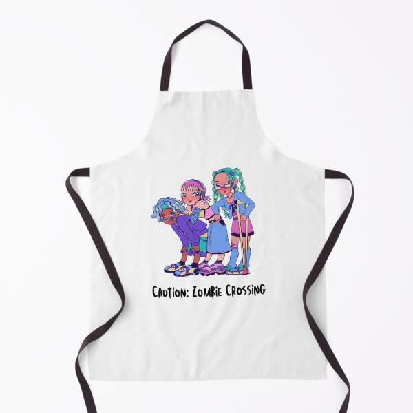 Item preview, Caution Zombie Crossing Anime Style Girls Halloween Art designed and sold by NikBrin Prevail .
